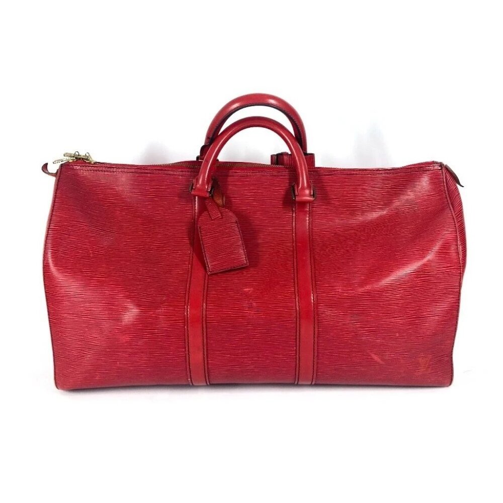 LOUIS VUITTON M42967 Epi Keepall50 Travel Bag Hand Bags Duffle Bag Castilian Red